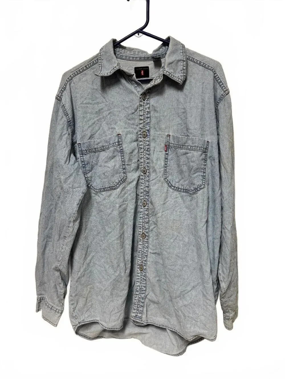 Levi's Red Tab Men's Denim Button-Up Shirt Light Wash Cotton Size L